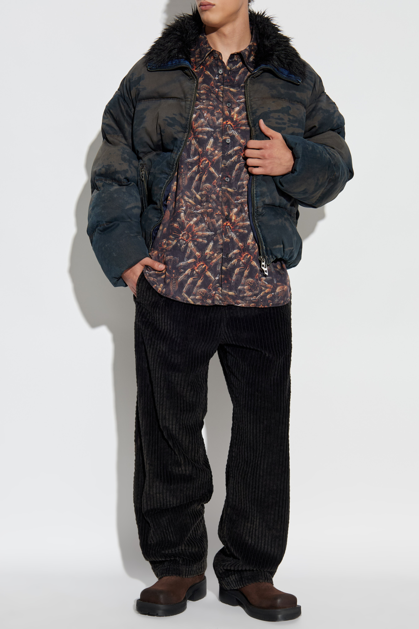 ジャケット・アウター DIESEL 18AW HC-NHILL NOT COOL ANYMORE S Grey Insulated jacket `W-JOHNS` Diesel - Vitkac Italy